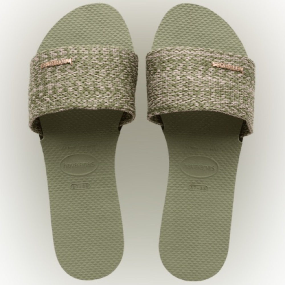 Havaianas women's You Malta Sandals in Green-Size 7/8 NWT